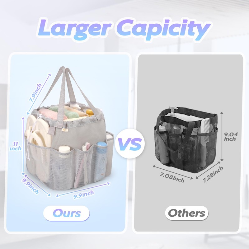 famichan Mesh Shower Caddy Portable with Drawstring, Dorm Room Essentials