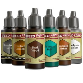The Army Painter, Speedpaint 2.0 Wargaming Colours Bundle, 6 x 18 Acrylic Paints with Silver, Gold, Brown, Green & Medium - Miniature Paint for D&D and Warhammer Miniatures