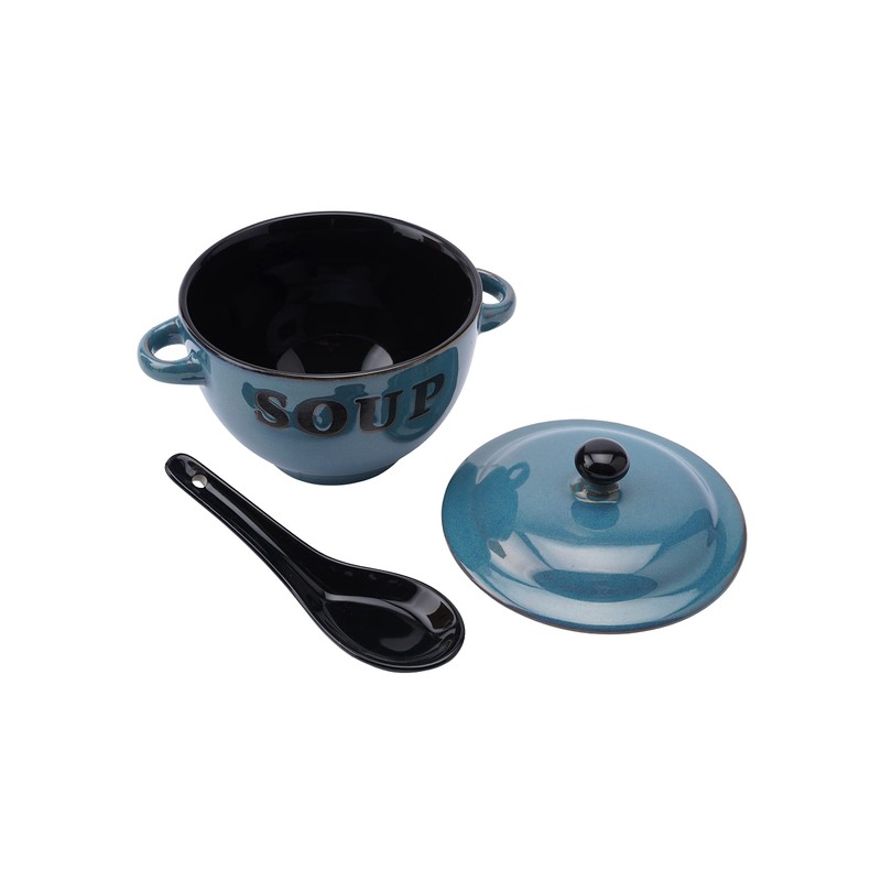 CGB Giftware Blue Soup Bowl and Spoon Set in Gift
