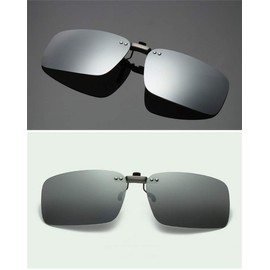 DAUCO Clip On Sunglasses for Glasses Wearers with Glasses Case for Men and Women Sunglasses Clip, Colour 3