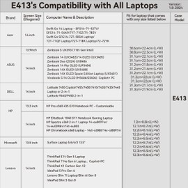 Smatree 14 inch Laptop Sleeve for Acer Swift Go 14 SFG14-71-52TV/71-54AP/71T-71SZ/71-785V, Acer Swift Go SFG14-72T-58SH/72T-71QF/72T-718K/72-72YK, Acer Protective Laptop Case with Pocket (E413)