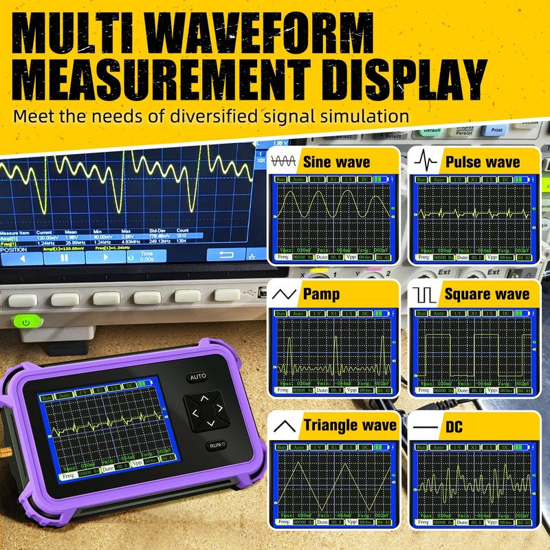 ZYKYCX Handheld Portable Oscilloscope, 2.8" TFT Digital Oscilloscope, 1MHz Bandwidth,