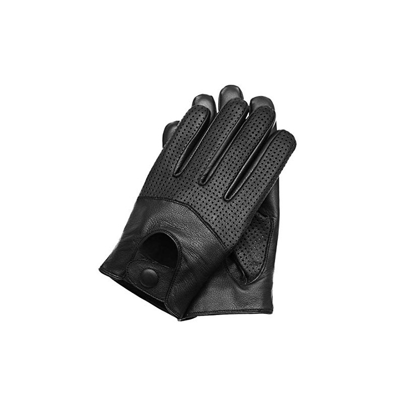 Riparo Motorsports Men's Leather Driving Gloves (Large, Black)