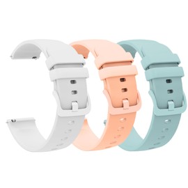 Compatible with Wontrum Smart Watch Bands, Lamshaw Classic Watch Bands 18mm Soft Silicone Bands Bracelet Sports Strap Compatible with Mindrose H80 1.47 inch Watch, Wontrum Y70 Watch (18mm size band, 3Pack-Women)