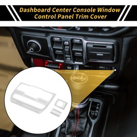 REPAIROCK Dashboard Center Console Window Control Panel Trim Cover for Jeep Wrangler JL JLU 18-22 Dash Central Window Control Button Panel White