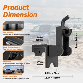 Youyikoo Heavy Duty Weight Distribution Hitch Hookup Brackets, Replacement Hitch Bracket with Black Powder Coating, Compatible with Most Trailers RVs Trucks Yachts Reduces Trailer Stress (2 pcs)