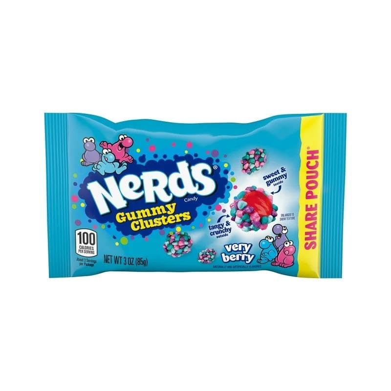 Nerds Gummy Clusters Share Pack 85g (3oz)(Very Berry-2 & Rainbow-2)|