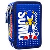 Clondo Astuccio 3 Scomparti Scuola Bambini Per Sonic Fan Completo