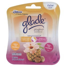 Glade PlugIns Scented Oil Air Freshener Refills Hawaiian Breeze & Vanilla Passion Fruit 1.34 FL OZ, 2 CT