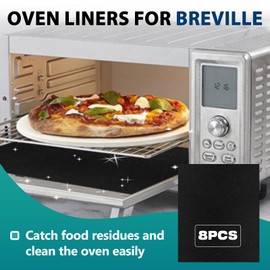 8 Packs Air Fryer Liners Compatible with Breville(TOA-60, TOA-65), Cuisinart, Ninja Foodi, Gowise, Black Decker, 11"x9" Nonstick Heat Resistant Oven Liners, Reusable Oven mat for bottom of Oven