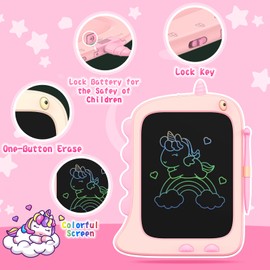 ORSEN LCD Writing Tablet Toddler Girl Travel Toys, 8.5 Inch Doodle Board Drawing Pad Girl Birthday Gifts, Unicorn Drawing Board Kids, Drawing Tablets for Kids 2 3 4 5 6 7 Years Old-Pink