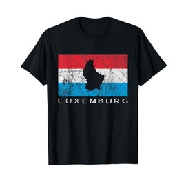 Luxembourg Flag Silhouette Outline Europe Travel Luxemburg T-Shirt