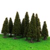 15pcs Green Scenery Landscape Model Cedar Trees with Box