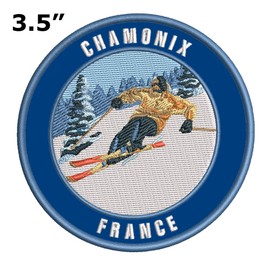 Chamonix, France Ski Restort Mountain Embroidered Premium Patch DIY Iron-on or Sew-on Decorative Badge Emblem Vacation Souvenir Travel Gear Clothes Appliques