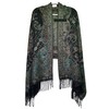 GFM® Cashmere Texture Paisley Floral Shawl Scarf for Autumn Winter (PAISSHL) (PaisSHL-A-KL-Black)