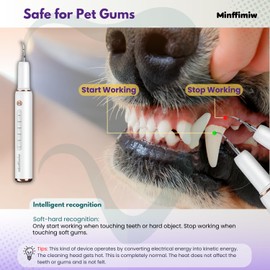 Minffimiw Dog Plaque and Tartar Remover - Electric Plaque Remover for Teeth with 5 Modes, LED Light, Safe Tooth Cleaner Dog Teeth Cleaning Kit Dental Care Tool for Pets