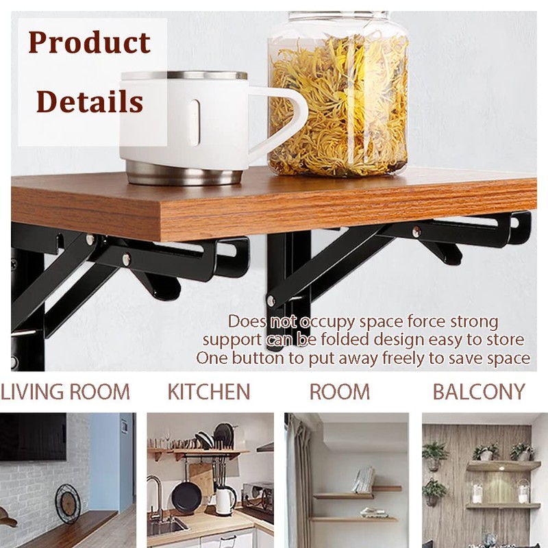 CEEYSEE Pack of 2 Folding Console 250 mm Heavy Duty
