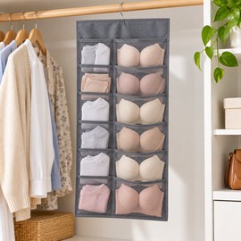 Double Sides Foldable Hanging Storage Bag For Underwear Underpants Socks Dorm Home Wardrobe Wall Organizer