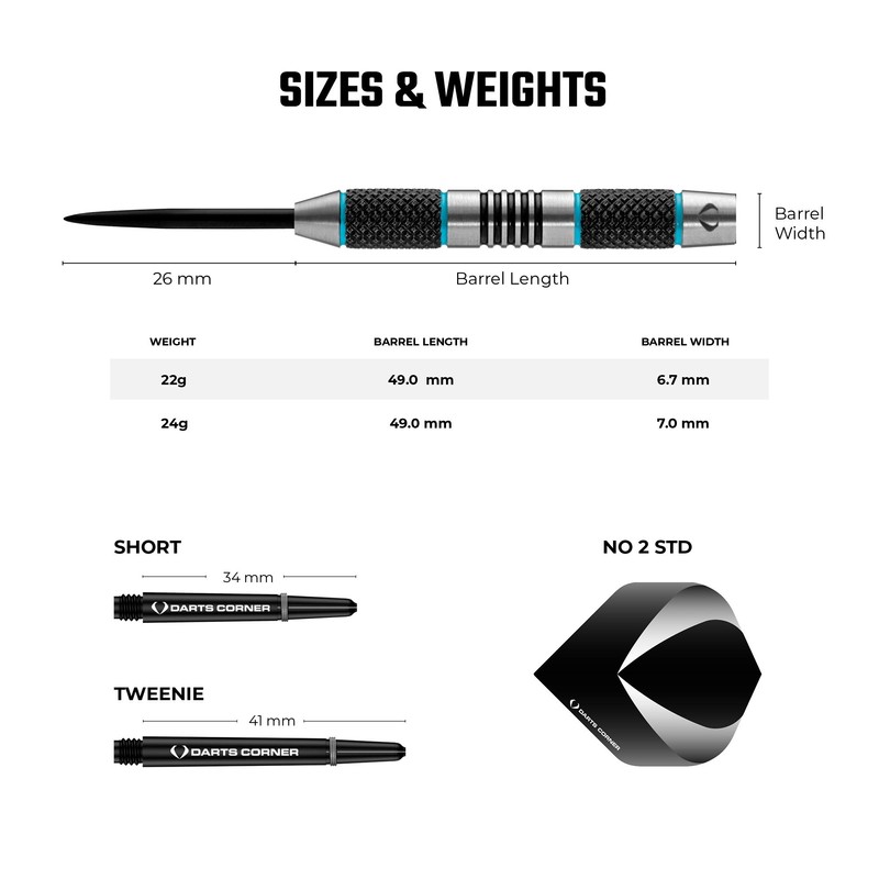 DESIGNA DARTS Corner Marine Steel Tip Dart Set | 80%