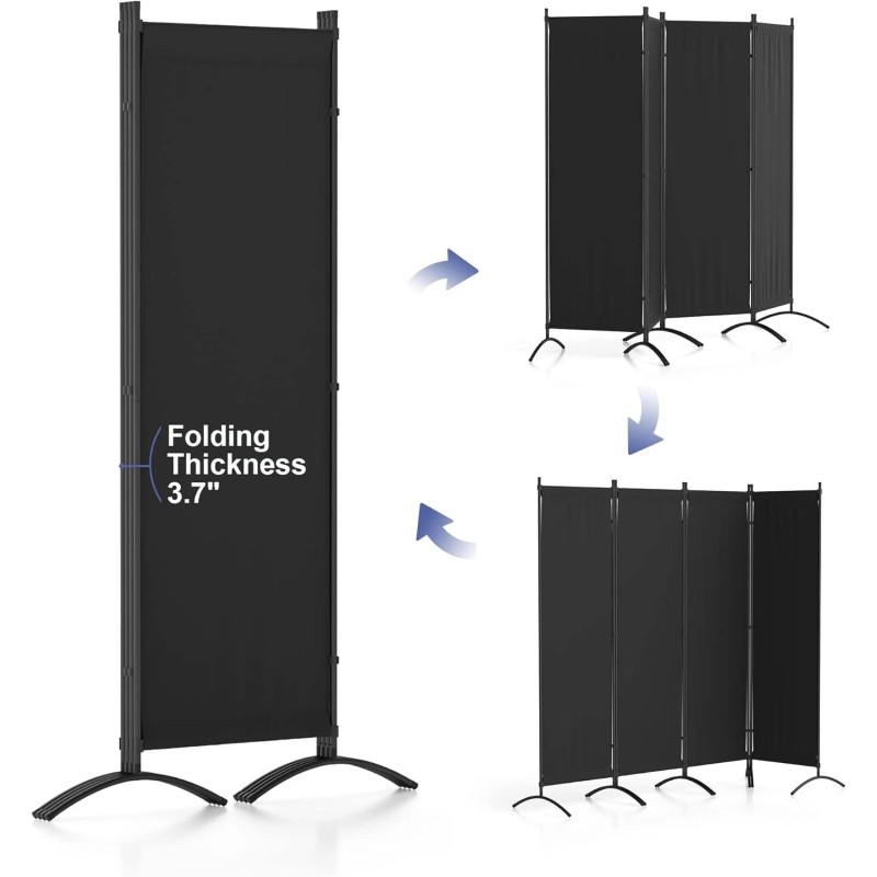 ecolinear Upgraded Room Divider Folding Privacy Screens 4 Panel Partitions