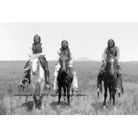 1892 Comanche Warriors Horseback PHOTO Indian Native American Horses