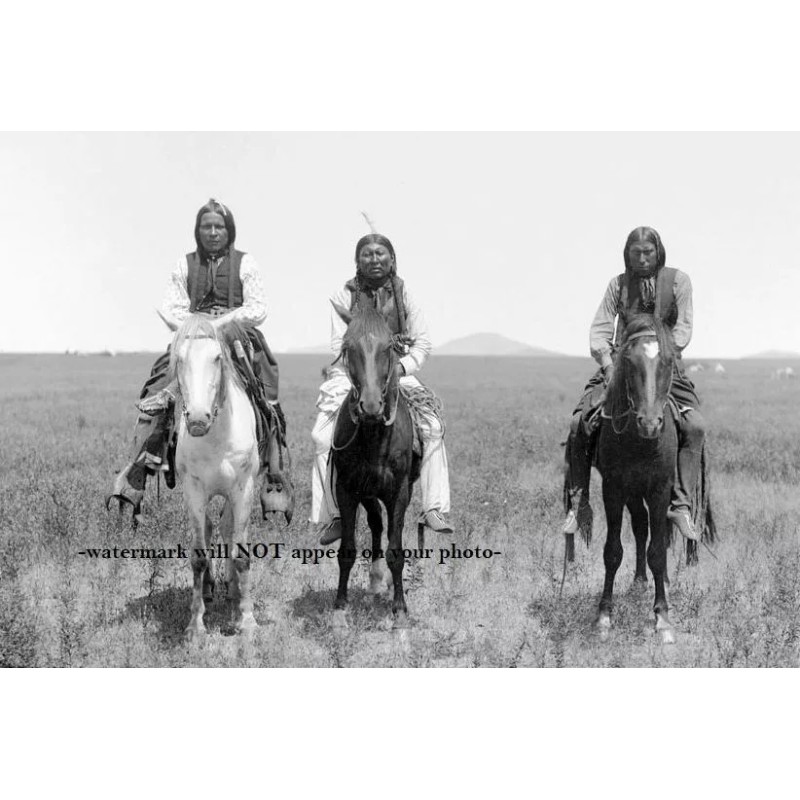 1892 Comanche Warriors Horseback PHOTO Indian Native American Horses