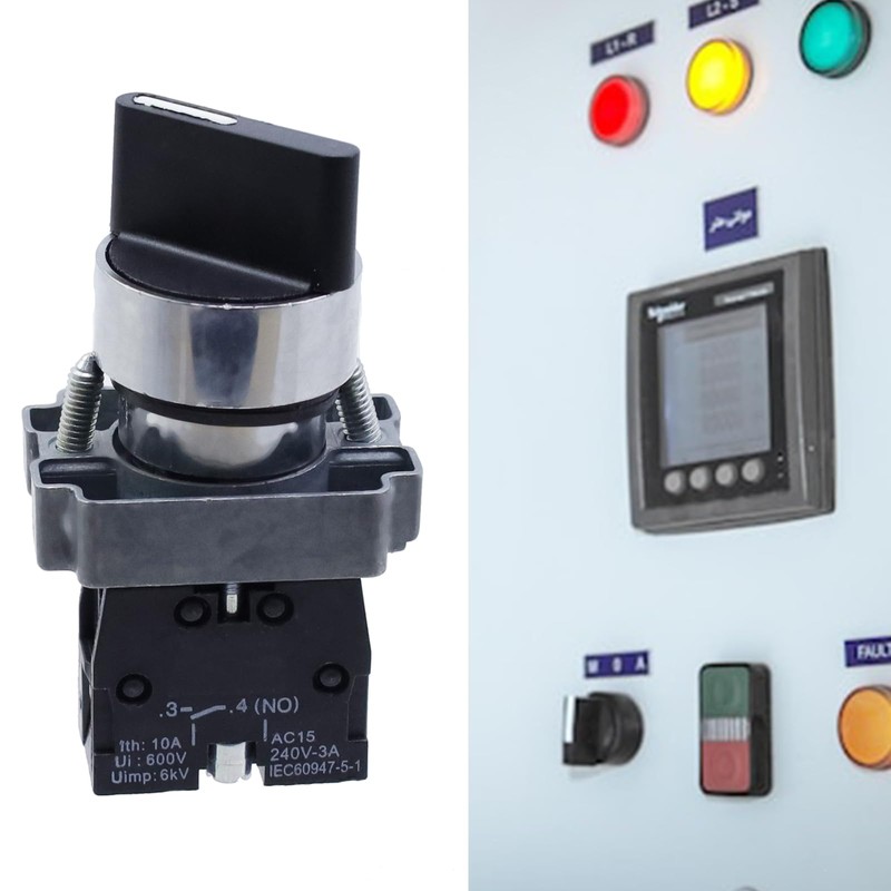 Antrader 3pcs ZB2-BE101 SPST 1NO 2 Pin 2 Position 22mm