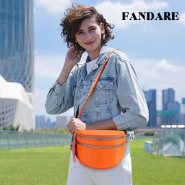 FANDARE Casual Shoulder Bag Backpack Sling Belt Bag Chest Bag Teenagers Lightweight Shoulder Bag Backpack Sports Bag Men Women Travel Leisure Outdoor Sports Nylon Waterproof, orange, Bag