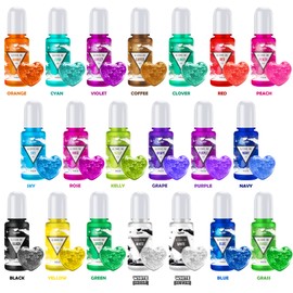 Alcohol Ink Set 30 Bottles - 20 Vibrant Colour with 10 Metallic Colours Alcohol-Based Ink for Epoxy Resin Art, Resin Petri Dish Making - Alcohol Colour Dye for Yupo, Painting, DIY Tumbler - 10ml Each
