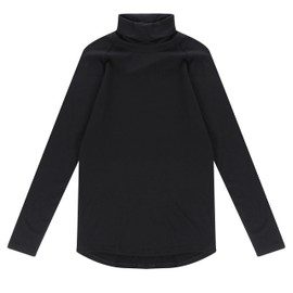 Brass Monkeys - 100% Pure Merino Wool - Womens Long Sleeve Turtle Neck Skivvy - New Zealand Made - Mock Roll Neck - Natural, Ethical Warmth - Black - XL