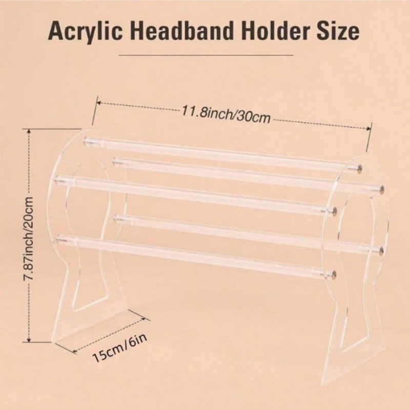 Jindizi Acrylic Headband Holder Organizer,Clear Hair Band Ear Display Stand