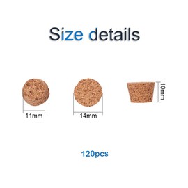 INCREWAY 120pcs 1/2" Mini Tapered Wooden Cork Bung Stopper, Replacement Mini Tapered Cork Plug Tops Suitable for DIY Crafts, Jars and Bottles