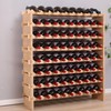 FDHUIJIA 72 Bottle Stackable Storage Modular Wine Rack Cabinet Bamboo