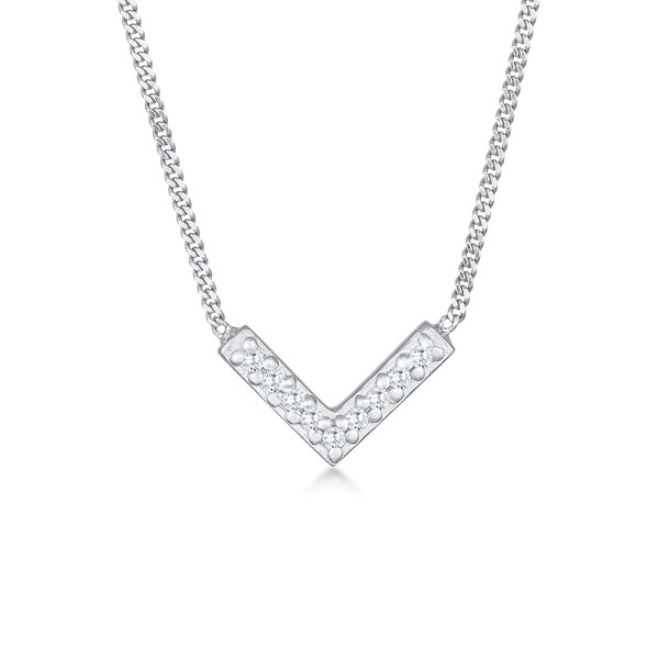 Elli Women's V Shape Sparkling Elegant Necklace with Zirconia Crystals