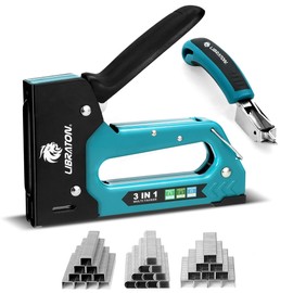 LIBRATON Heavy Duty Staple Gun for Wood Upholstery & Remover Kit, 3in1