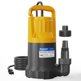 Acquaer 1HP Sump Pump, 4345GPH Submersible Water Pump for Water Removal in Hot Tubs, Pools, Basements, and Garden Ponds