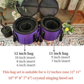 TRAYAYA Two Carry Case Bags for 6-12 inch Crystal Singing Bowl Set