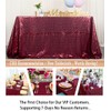 ShinyBeauty Beautiful Table Cloth Burgundy 60x102-Inch Rectangle Sequin Tablecloth Wine