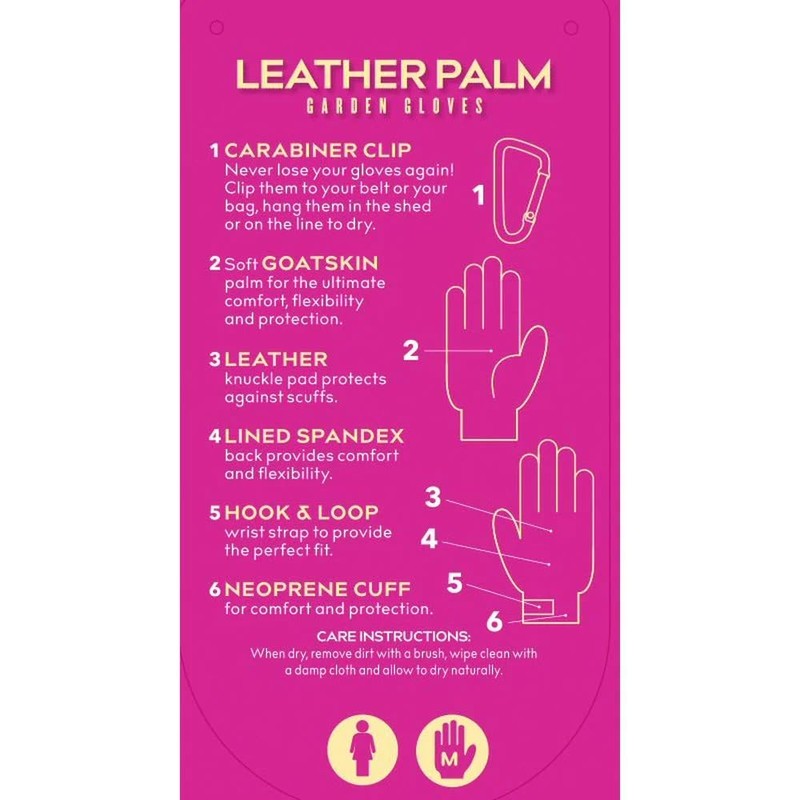 Clip Gloves Ladies Leather Palm Soft & Supple Medium Duty