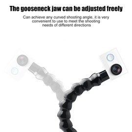 Akozon Gooseneck 1/4 Inch, Flex Clamp Mount, Universal Flex Clamp Mount, Gooseneck Mount, 12 Sections, Flexible Arm Mount, Monopod, Gooseneck Jaws Clamp Mount with 1/4 Z