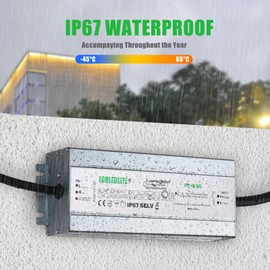 FORLEDLITE Wide Input 100~265V AC to DC 24V 300W Output IP67 Waterproof Constant Low Voltage LED Power Supply Transformer Driver with Preparation Input Plug for Outdoor Indoor LED Lights