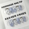Blooming Ribbon Handmade Nail Tips - Mini Coffin / 블루밍