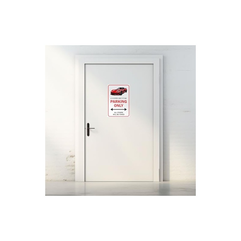 Panneau en aluminium Corvette (C7) Parking Only