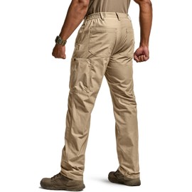 CQR Men's Military Cargo Pants, Water Resistant Ripstop Army Combat Tactical Pants, Outdoor Hunting Hiking EDC Work Pants, Hauler Alamo Khaki, 30W x 30L