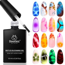 Beetles Blooming Gel, Blooming Gel Nail Polish Clear Uv Led Blossom for Spreading Effect Marble Natural Stone Watercolor Floral Print 10ml Soak off Diy Nail Art Design Manicure Gift for Women
