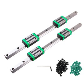 ANWOKIT Linear Guide Rail kit 2Pcs HGR20-500mm Linear Slide Rails with HGH20CA Carriage Bearing Block Linear Guideway Rail High Precision Low Noise CNC Parts for Machine and DIY Craft