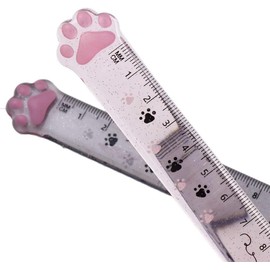 1Pc Pink Cute Cartoon Cats Claw Ruler Straight Ruler Painting Plastic Rulers Portable Scale Ruler Measuring Ruler Stationery Office School Supplies Drafting Tools and Drafting Kits