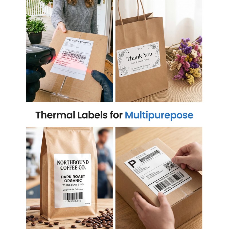 Phomemo 4x6 Shipping Labels for D421R Printer Only, 250 Labels