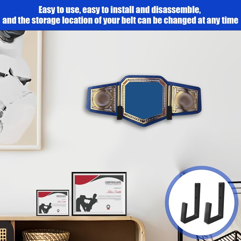 SUNUCO Wrestling Championship Belt Display Holder for Wall, Belt Horizontal