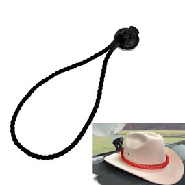 Zikefest Cowboy Hat Holder for Truck & Car, Cowboy Hat Holder Rack with Suction Cup and Handmade Rope, Suitable for Car, SUV, Home, Universal Truck Accessories (Black)
